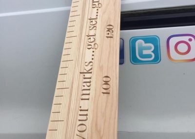 wooden personalised height ruler metric