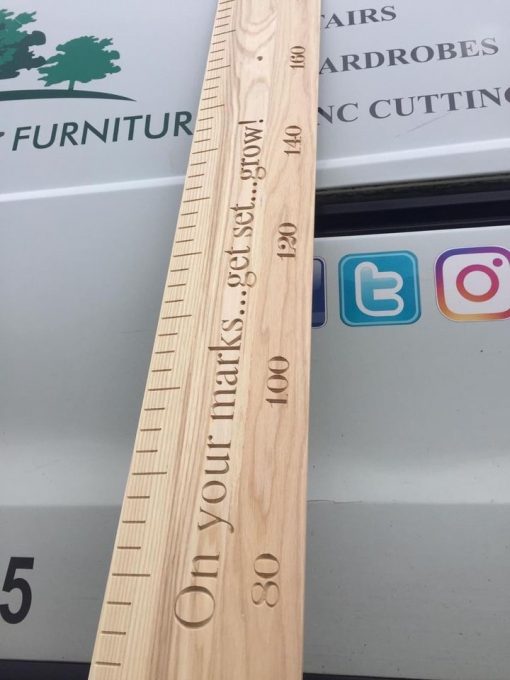 wooden personalised height ruler metric