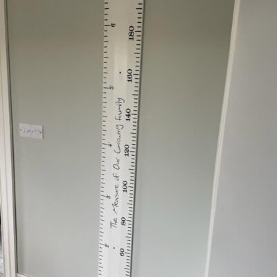 Height Ruler measured in metric and feet/inches with Navy Writing