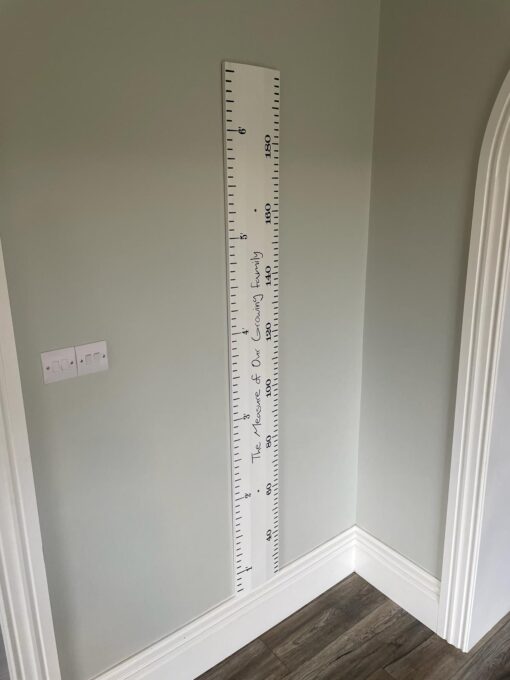 Height Ruler measured in metric and feet/inches with Navy Writing